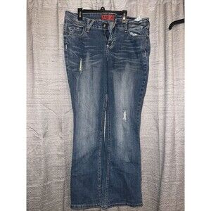 Vintage Y2K Zana Di Blue Jeans Bootcut Distressed Faded Size 16 Denim Retro